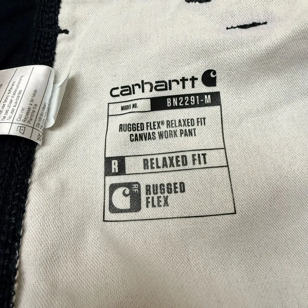 Men’s Carhartt BN2291 Black Jeans 33X31 100% Cotton Made In USA Straight Leg